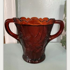 Ruby Red Inverted Wild Strawberry Thistle Vase
